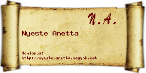 Nyeste Anetta névjegykártya